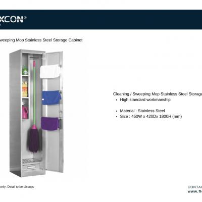 Stainless Steel Cleaning Sweeping Mop Storage Cabinet