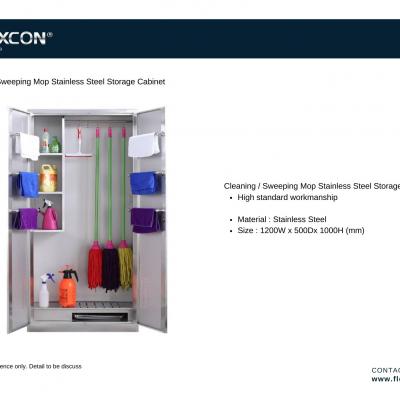 Stainless Steel Cleaning Sweeping Mop Storage Cabinet